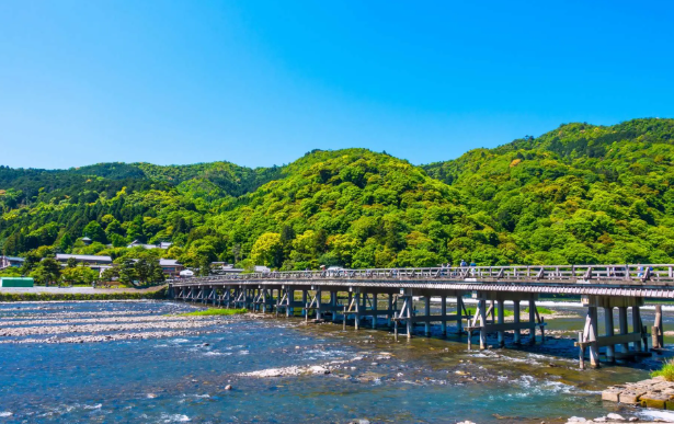 Togetsukyo Bridge in Arashiyama, Kyoto, Japan