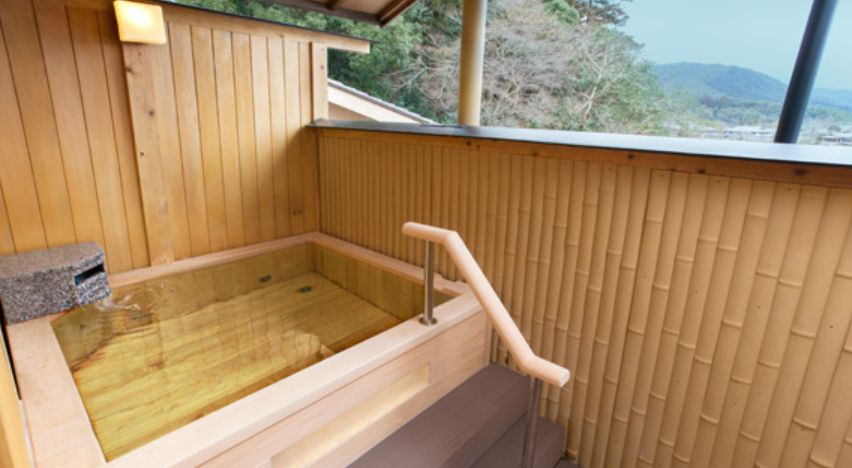 Photo of Arashiyama Onsen Hanaikada in Kyoto, Japan.