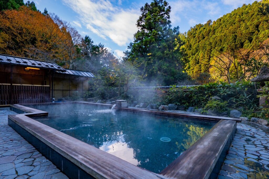 open air bath of kurama onsen